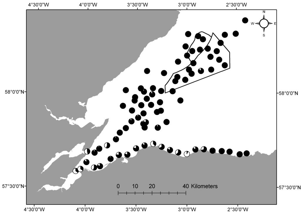 Figure 26. Spatial variation in the occurrence of porpoises in April October 2009 and 2010.