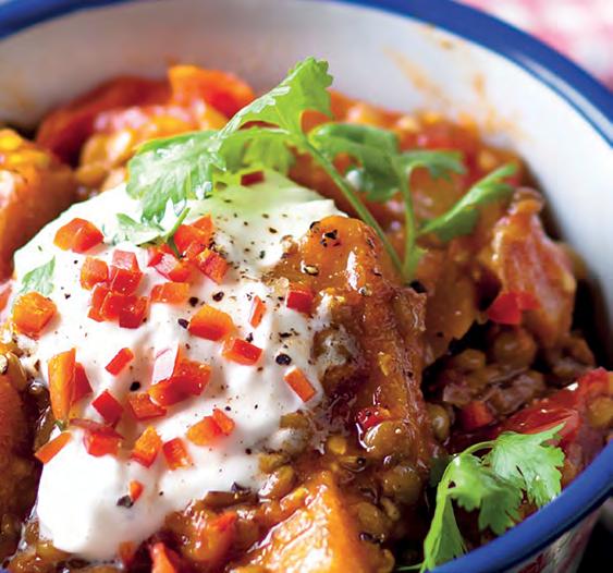 Sweet potato and lentil curry Serves 4 Spice up your week the healthy way in vegetarian style.