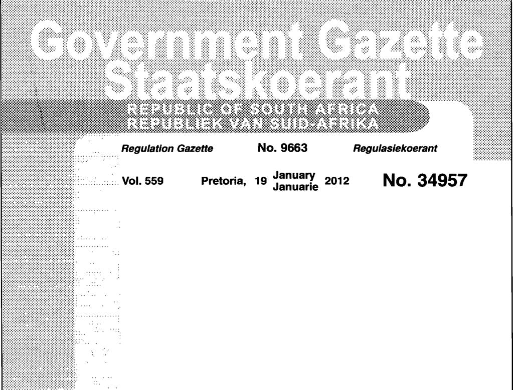 Regulation Gazette 9663 Regulasiekoerant Iii,iii.