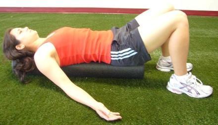 As your arm is extended to stretch the chest take a big inhale to expand the diaphragm, ribs and chest.
