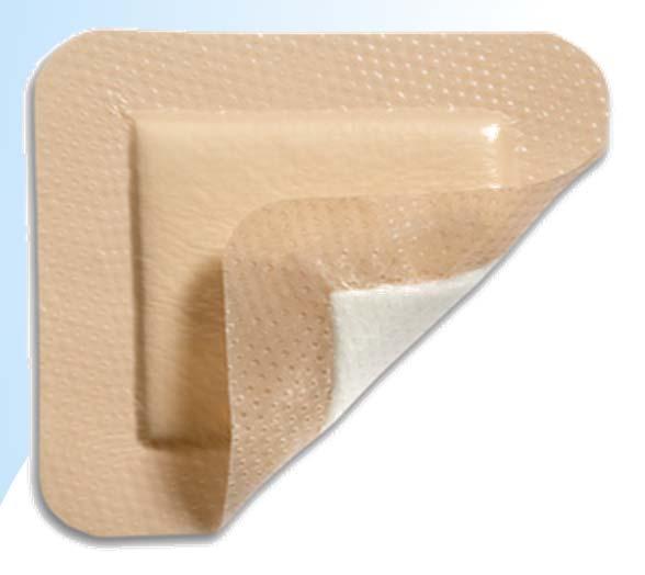 Silicone Foam Mepilex Border hydrophilic polyurethane foam, non-woven fabric, & superabsorbent polyacrylate fibers foam absorbent core self