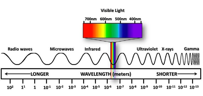 Light Waves Light waves from the visual spectrum for humans can be described in terms of three physical properties