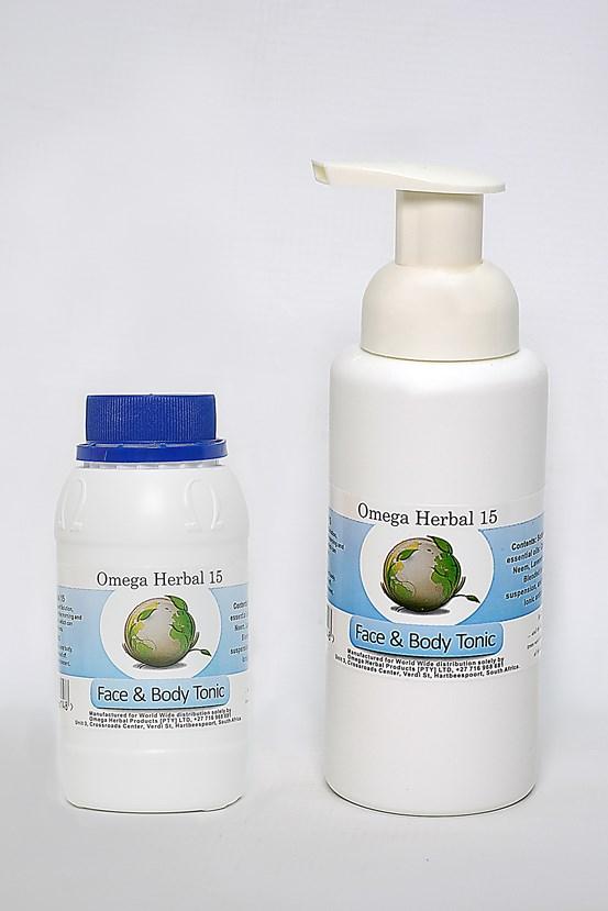 Omega Herbal 15 Face & Body Tonic Omega Herbal 35 External Omega Herbal 15 Face & Body Wash is for external use only. It can be applied to the skin morning and evening.