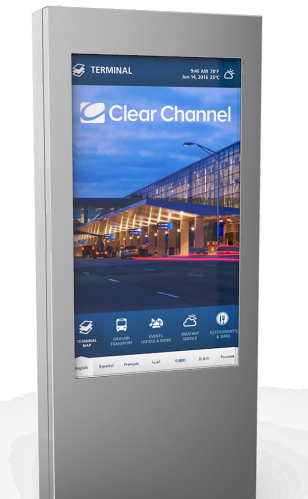 Clear Channel Airports Interactive Digital Signage with Phone and ADA Accessibility Accessible Interactive Digital Signage lear Channel Airports ( CCA ) utilized Meridian to build a turn-key solution