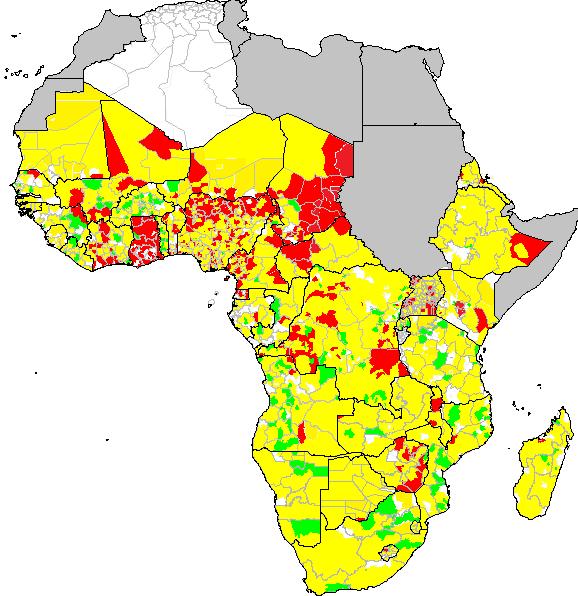 African Region Risk, May 2013 Low risk Medium risk High risk No data/ no matching EMRO