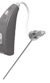 3. Place the hearing aid over the top of your ear. Hearing aids with slim tubes 1. Place the hearing aid over the top of your ear. The slim tube should lie flush against your head and not stick out.