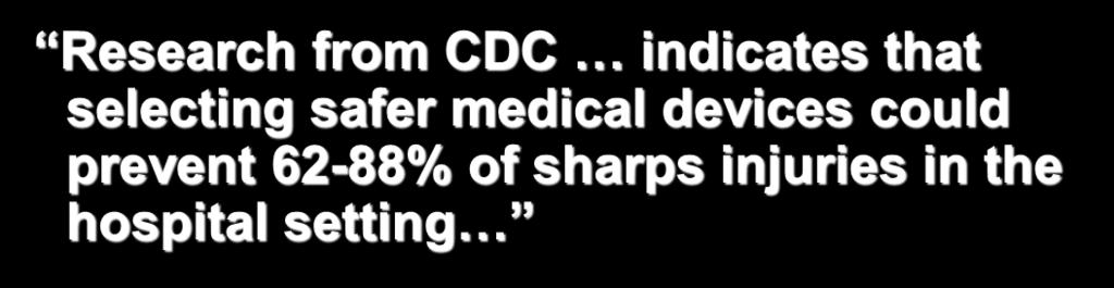 medical devices could prevent 62-88% of sharps