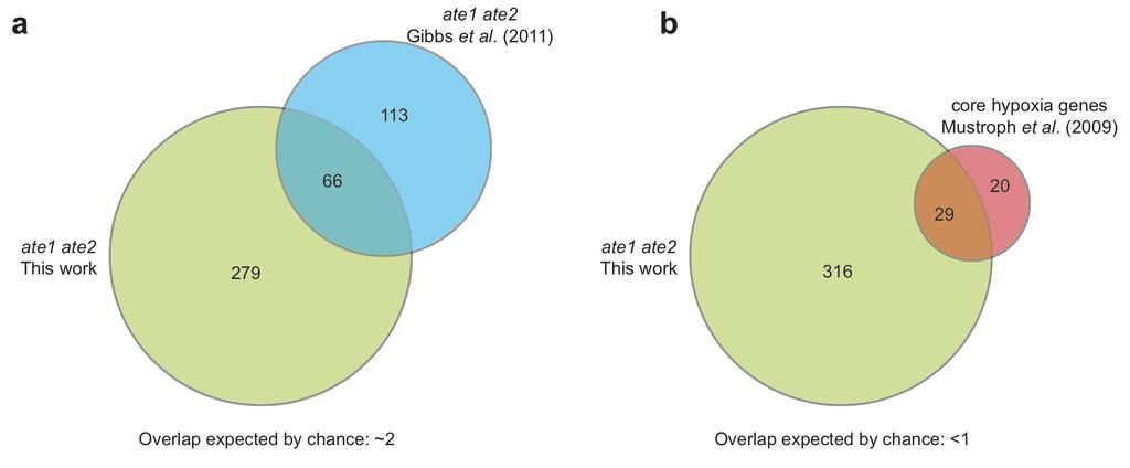 Supplementary figures Supplementary Figure 1: Comparison of transcriptomics datasets obtained with ate1 ate2 seedlings.