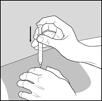 Figure G When the needle is all the way into your skin, release the fold of skin. See Figure H. Figure H Step 10: Give your Glatopa injection.