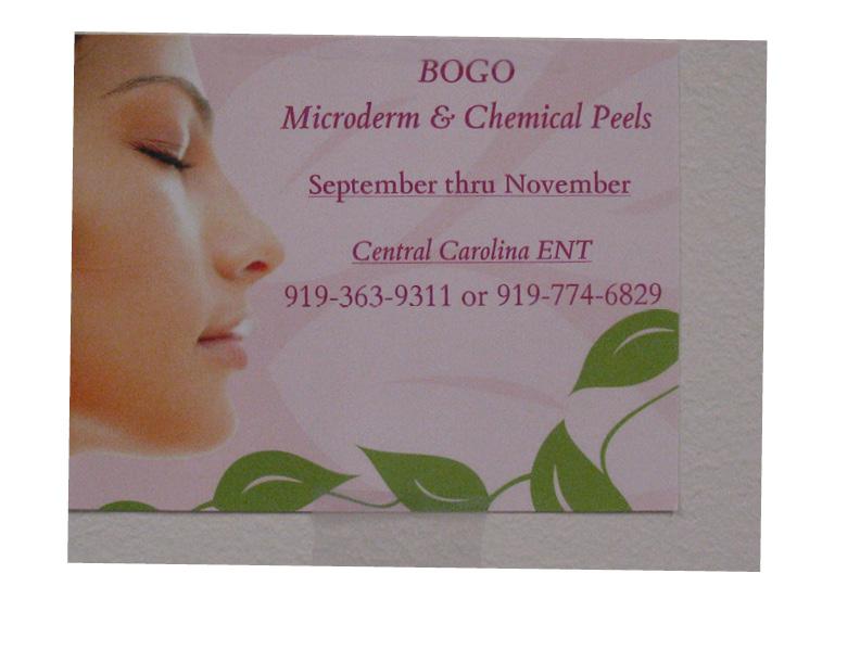 Radiance Peel Call our Apex Office (919-363-9311) or Sanford Office (919-774-6829) to