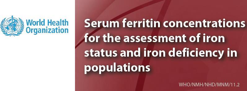 Current Recommendations for Iron and Vitamin A Assessment in the Setting of Inflammation Perform survey in season of low