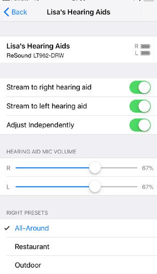 Audio routing Hearing aid audio routing allows you to control how call and media audio will be
