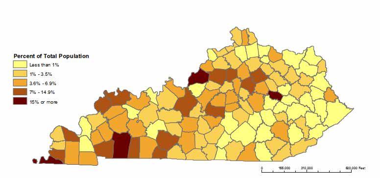 Chart 4: Kentucky Population by Age and Gender: Hispanics, 215 85+ 65-74 Female Male 45-54 Age 3-34 2-24 1-14 - 4 2 15 1 5 5 1 15 2 Population (in ten thousands) So