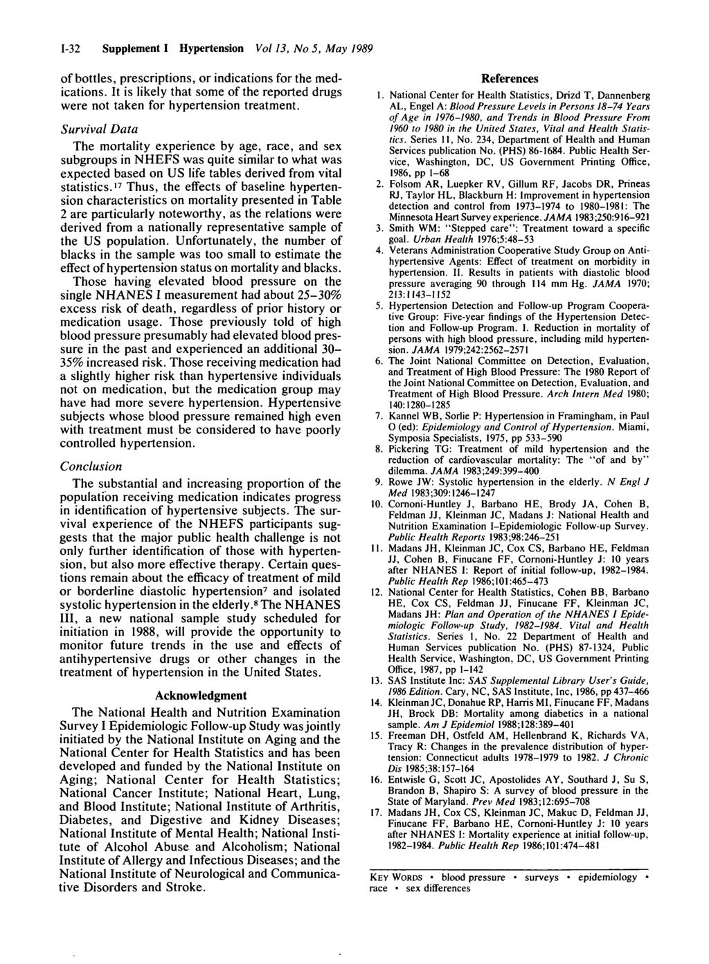 1-32 Supplement I Hypertension Vol 13, No 5, May 1989 of bottles, prescriptions, or indications for the medications.