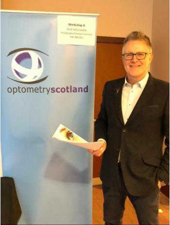 (RIGHT) Dave Quigley at this year s Scottish Optical Conference in the Radisson Blu, Glasgow.