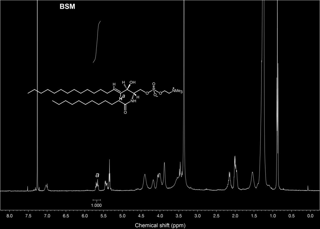 Figure S8: 1 H NMR spectrum of BSM in CDCl3. One signature peak assigned to the proton a (1H) at 5.