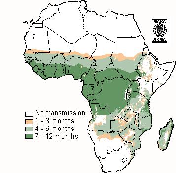 Duration of Malaria Transmission Session Yellow: Strongly seasonal and