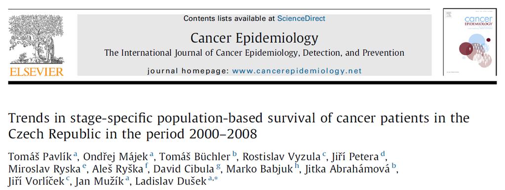 Example of clinical outcome assessment Model diagnosis: colorectal carcinoma Population-based