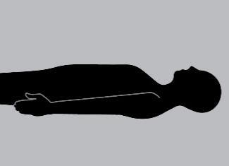 - Position the patient head first, supine. Arms at sides of the body and with the shoulder in neutral rotation.