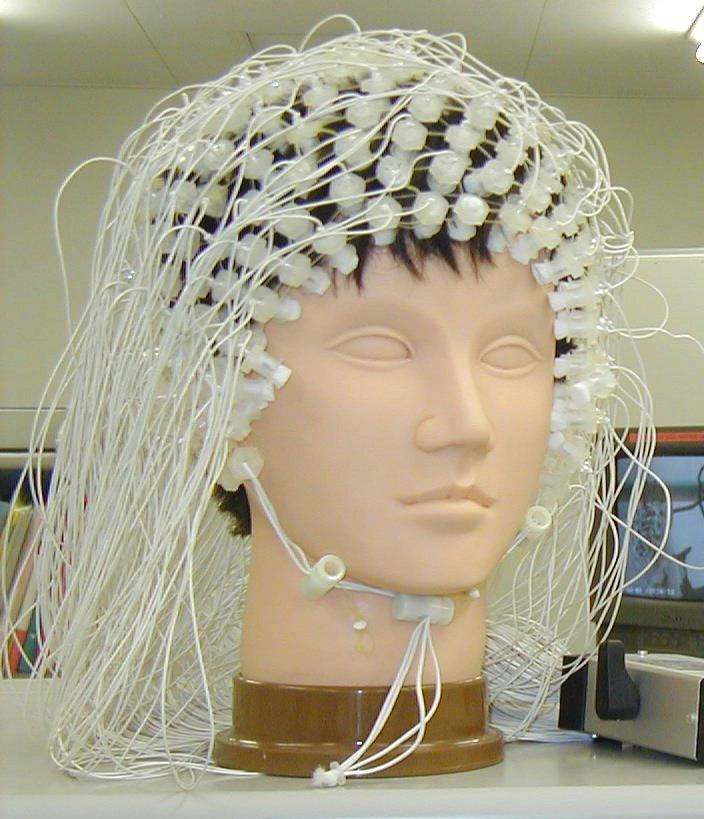 Electroencephalography (EEG) Measurement of electrical ac2vity of brain using noninvasive sensors (electrodes) placed on scalp. Electrical impulses are produced by ﬁring neurons in the brain.