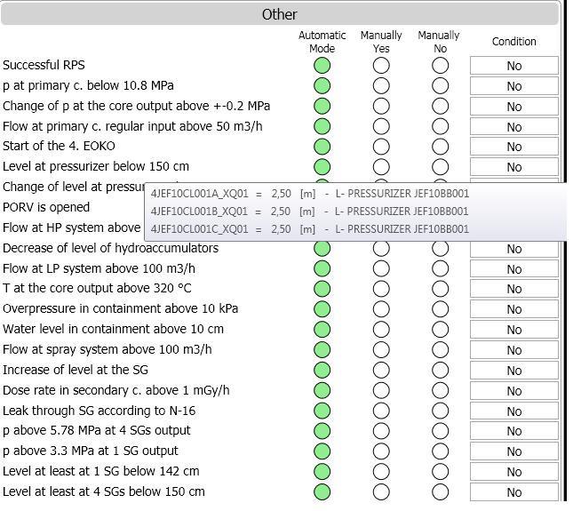 ESTE - diagnostics module: ESTE - tool for source term evaluation - each diagnostics function is operated automatically by measured input