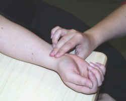 Palpatory Method (Riva-Rocci Method) When the cuff is deflated, there is a palpable pulse in the wrist.