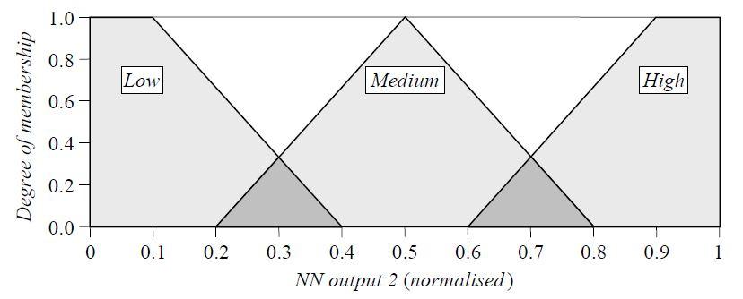 Fuzzy sets of the neural network output abnormal