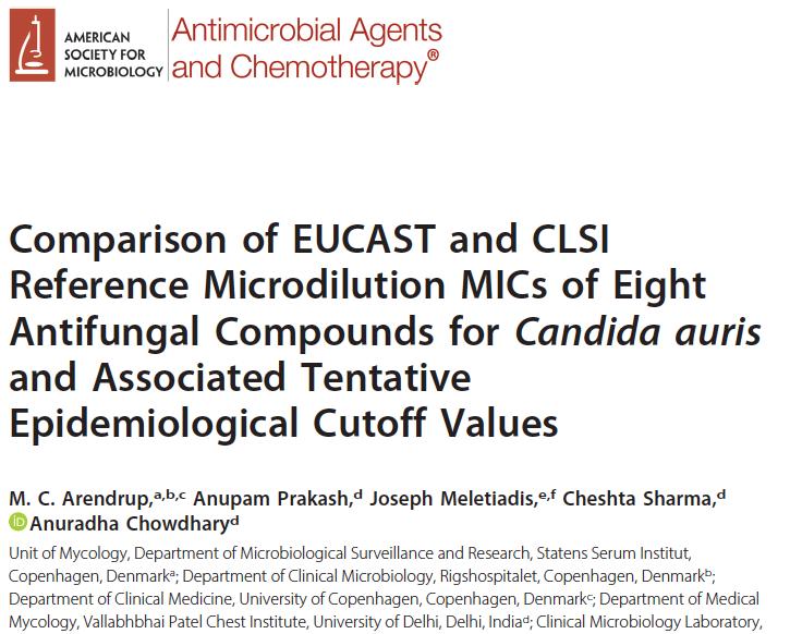 2017; 61:e00485-17 123 Indian isolatestested by CLSI and EUCAST. MICs were remarkably similar.