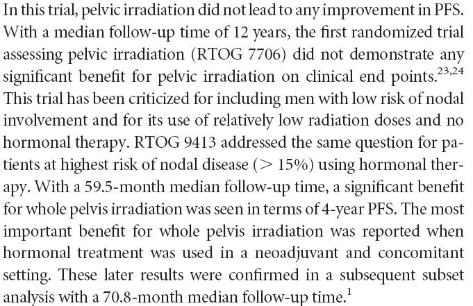 Is there a role for Pelvic Irradiation in localized