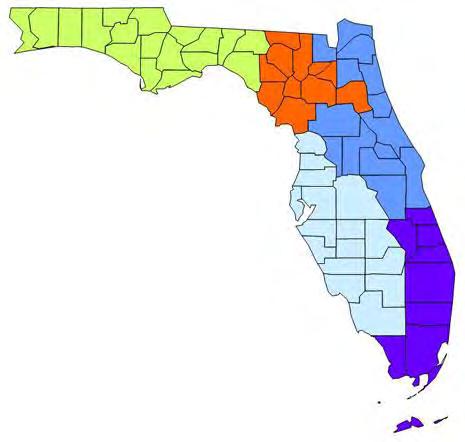 Map 1: Regional Cancer Control Collaboratives and Corresponding Counties NORTHWEST REGION: Bay, Calhoun, Escambia, Franklin, Gadsden, Gulf, Holmes, Jackson, Jefferson, Leon, Liberty, Madison,
