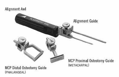 Instrumentation Alignment Guide MCP Distal Osteotomy Guide (PHALANGEAL) MCP Trials MCP Implant Extractor