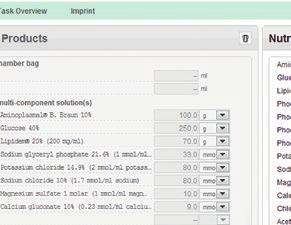 EasyComp indicates directly which nutrient/value needs to be