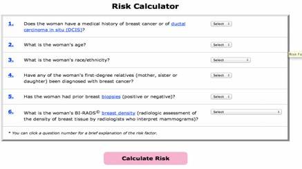 Lifetime risk of breast cancer death Deaths Risk % averted Overall 2.70 50-74 biennial 0 7 40-74 biennial 1.88 8 45-49 annual, 50-74 1.90 8 biennial per 1,000 women screened 0.47 ( 0.