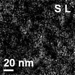 Energy Filtered TEM (EFTEM) maps, obtained by filtering the Zn L edge (1020 ev), were not interpretable because of the faint and blurred Zn signal across the analyzed regions.