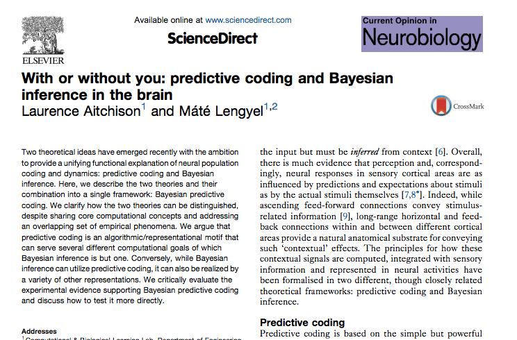 Evidence for Predictive Coding 15164 15169 PNAS November 12, 2002 vol. 99 no. 23 Shape perception reduces activity in human primary visual cortex Scott O. Murray*, Daniel Kersten, Bruno A.