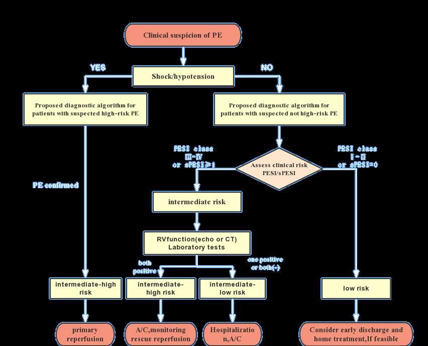 Treatment and Management on PE Konstantinides SV, Torbicki A, Perrier A, et al.