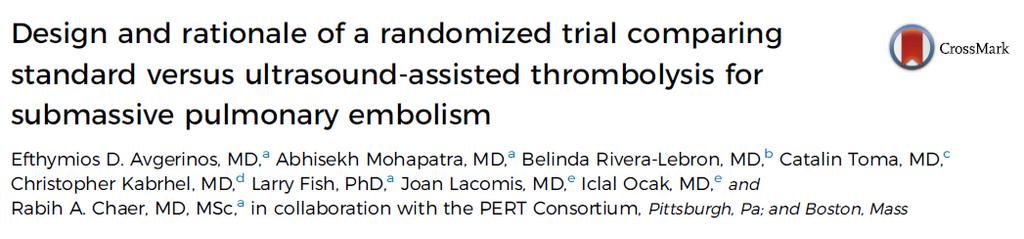 Interventions for PE Thrombolysis Ultrasound Assisted Thrombolysis (EKOS) Technically similar to standard catheter dripping Ultrasound may reduce dripping time & tpa