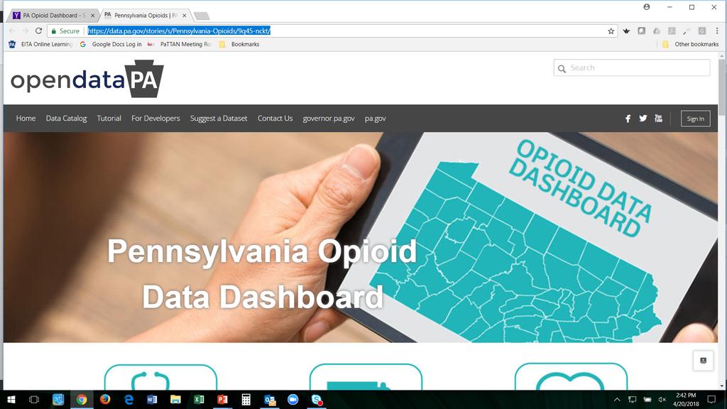Supporting Families with SUD PA Opioid Data Dashboard