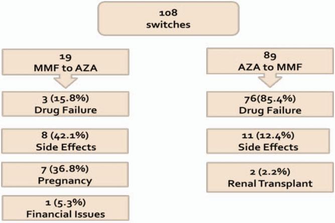 Changing Treatment Between MMF and AZA in Lupus Patients 1907 Table 2.