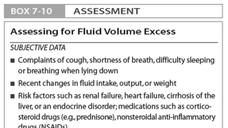 Medications Diuretics Fluid Volume Excess BOX 7-10 Assessment: