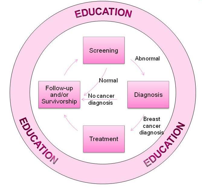 Health Systems Analysis The Breast Cancer Continuum of Care (CoC), shown in Figure 5.1, is a model that shows how a woman typically moves through the health care system for breast care.