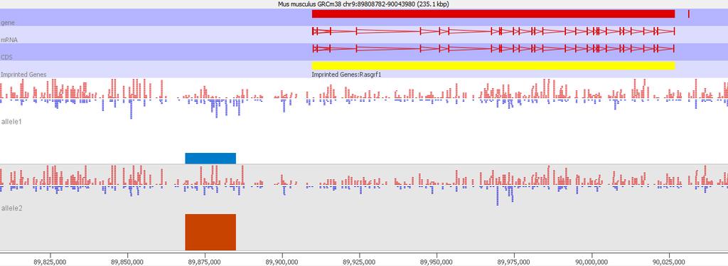 Trappc9 gene, which look like genuine methylation differences.