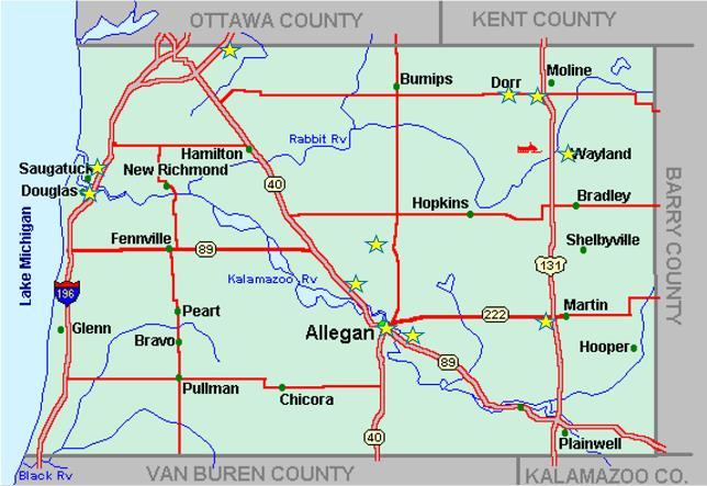 The following maps evaluate check failure trends in 2017 on the basis of geographic location. The map to the right is of Allegan County.