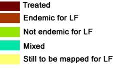 Step 2: exclude areas that are receiving ivermectin treatment for LF Lymphatic filariasis elimination also uses ivermectin, in combination with albendazole, and the possible impact of LF treatment on