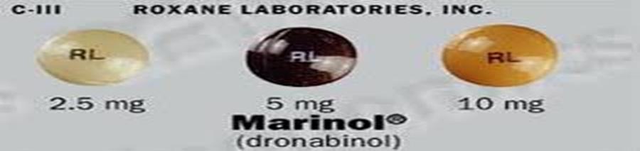 Medical Use MARINOL/SYNDROS (dronabinol) A cannabinoid indicated in adults for: Anorexia Nausea and vomiting Adverse