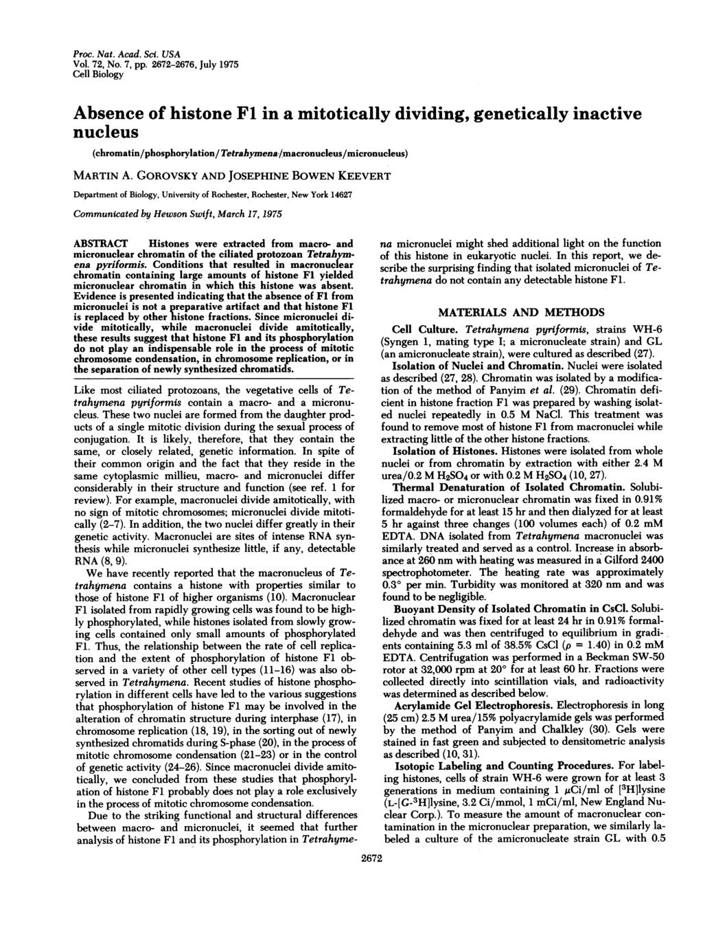 Proc. Nat. Acad. Sci. USA Vol. 72, No. 7, pp.