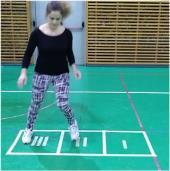 TEST FOR LEG RHYTHM (N) The examinee is standing with both feet in field 3.