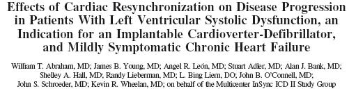 CRT in NYHA II 186 pts in NYHA II, FE < 35% and QRS > 130ms randomized CRT ON vs CRT OFF Proportion 60% 40% 20% Clinical Composite Score 58% 36% 34% 31% 22% 20% cm 3 400 350 300 Left Ventricular End