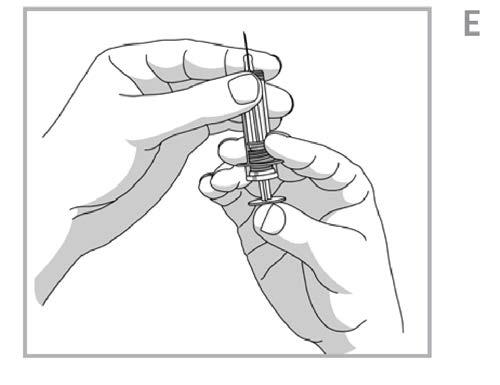 Turn the syringe so that needle is facing up and hold the syringe at eye level with one hand so you can see the air in the syringe.