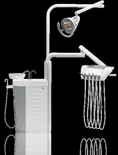 This dental element is designed as a stationary and can be equipped with up to five instruments on the dentist s panel